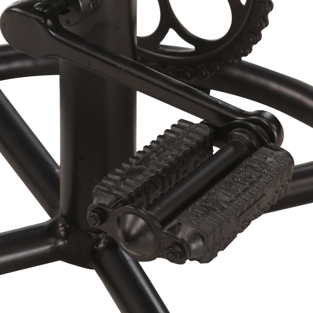 Bar Stool Set of 2 Black Real goat leather, steel Medium