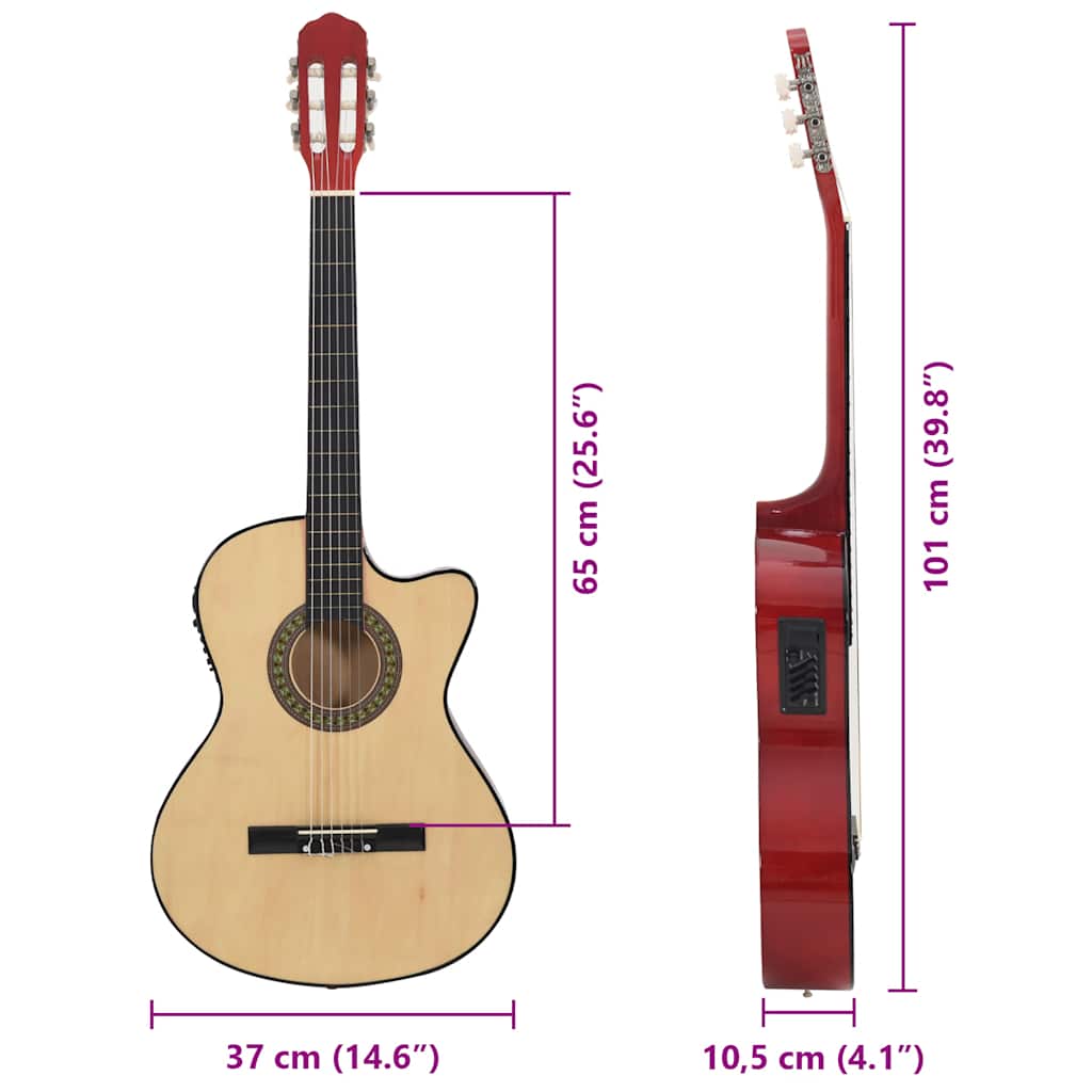 Western Classical Cutaway Guitar with Equalizer and 6 Strings