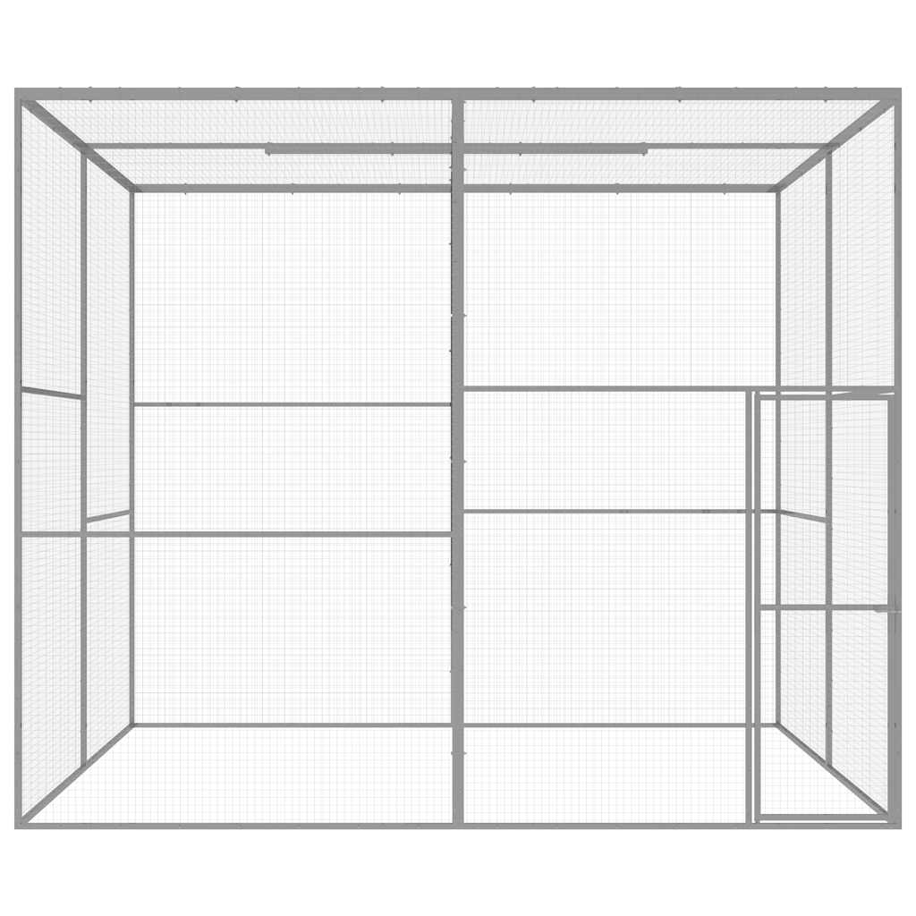 Cat Cage Silver Galvanized Steel Large Cage Rectangular