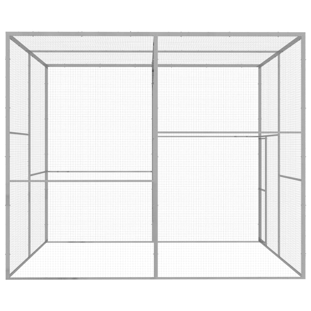 Cat Cage Silver Galvanized Steel Large Cage Rectangular