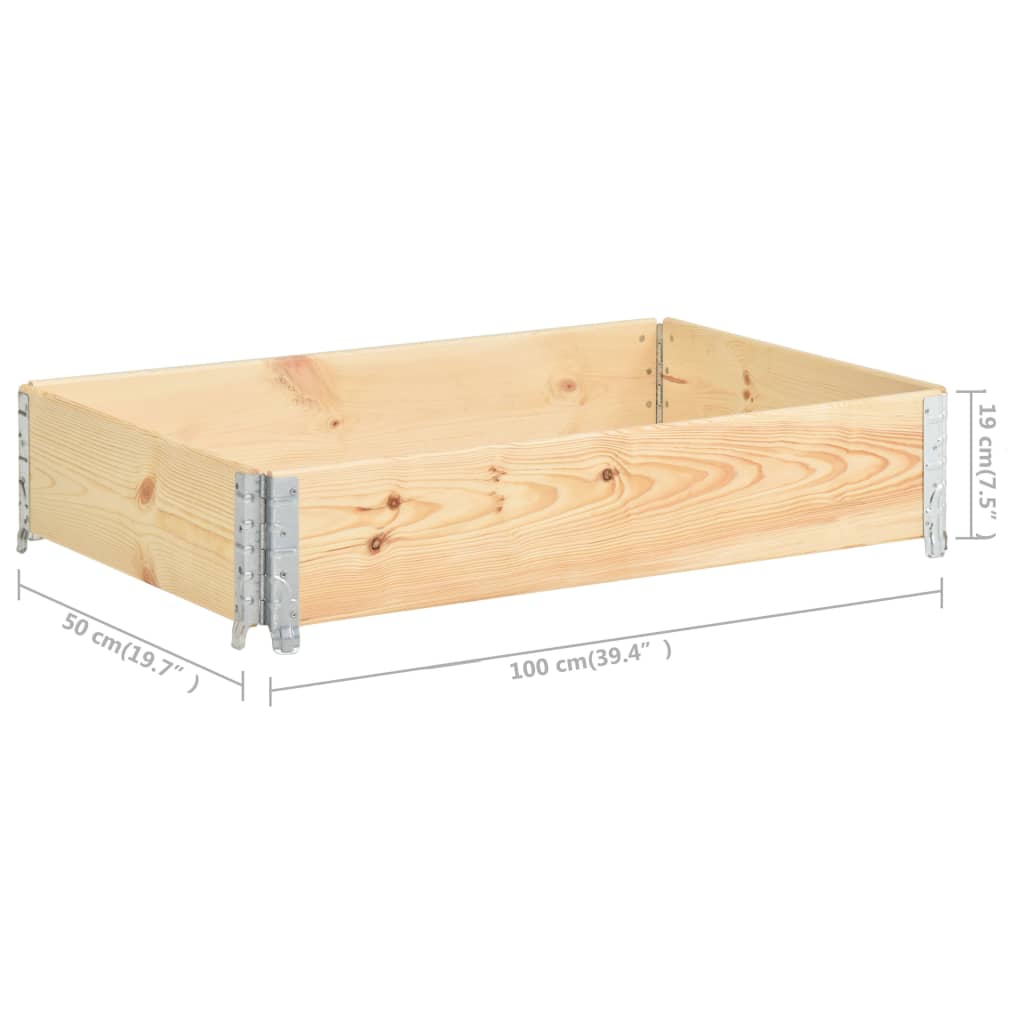Pallet Collar 19.7"x39.4" Solid Pine Wood