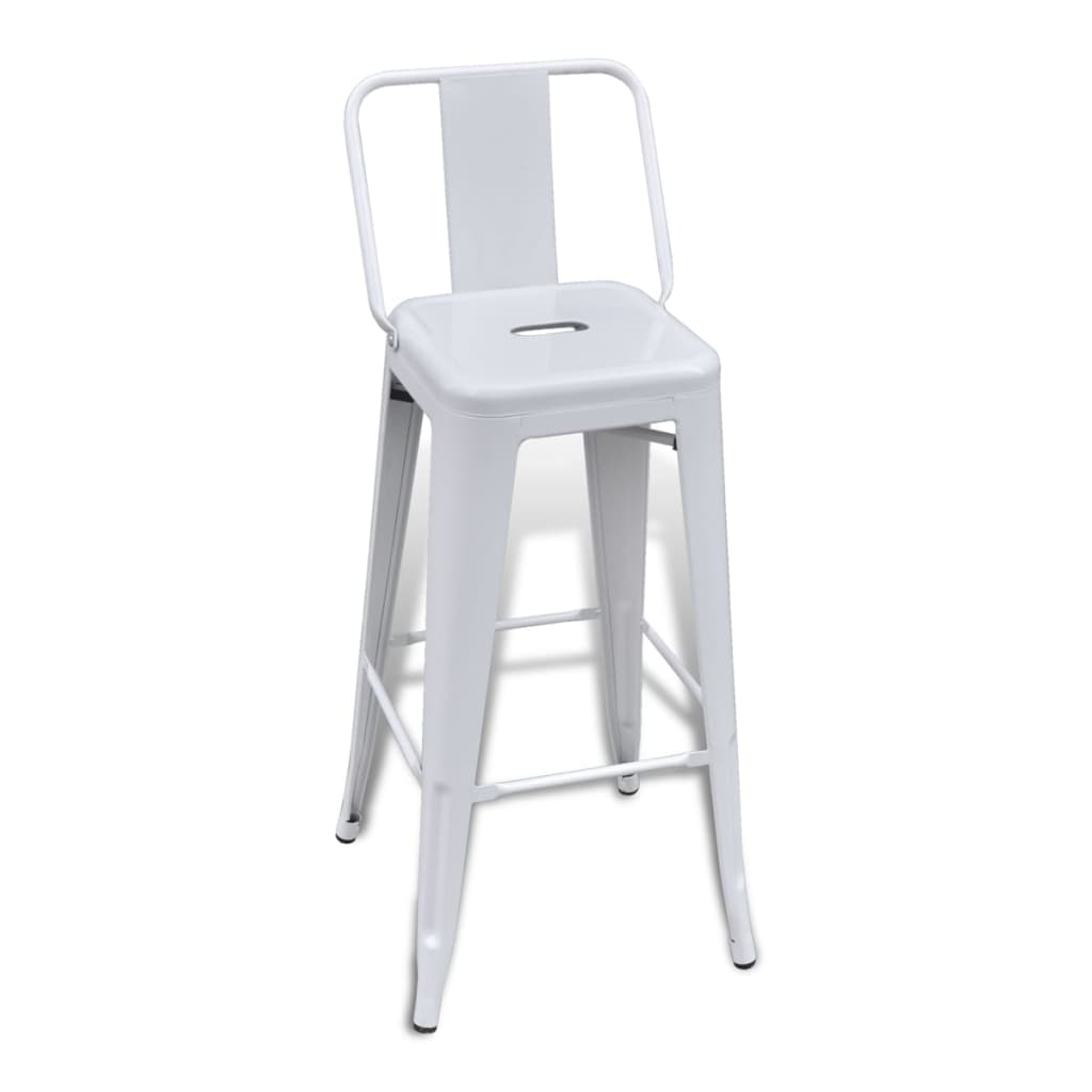 Bar Stools 4 pcs White Steel