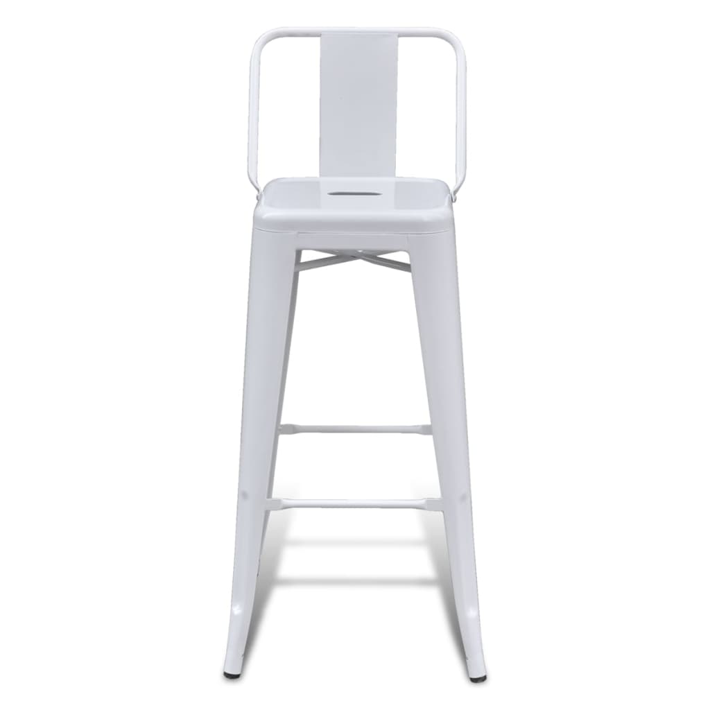 Bar Stools 4 pcs White Steel