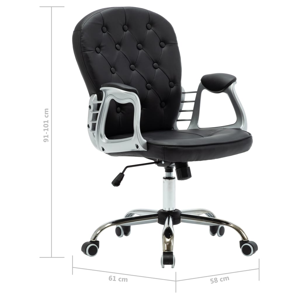 Office Chair Black Faux leather, Iron Standard Swivel