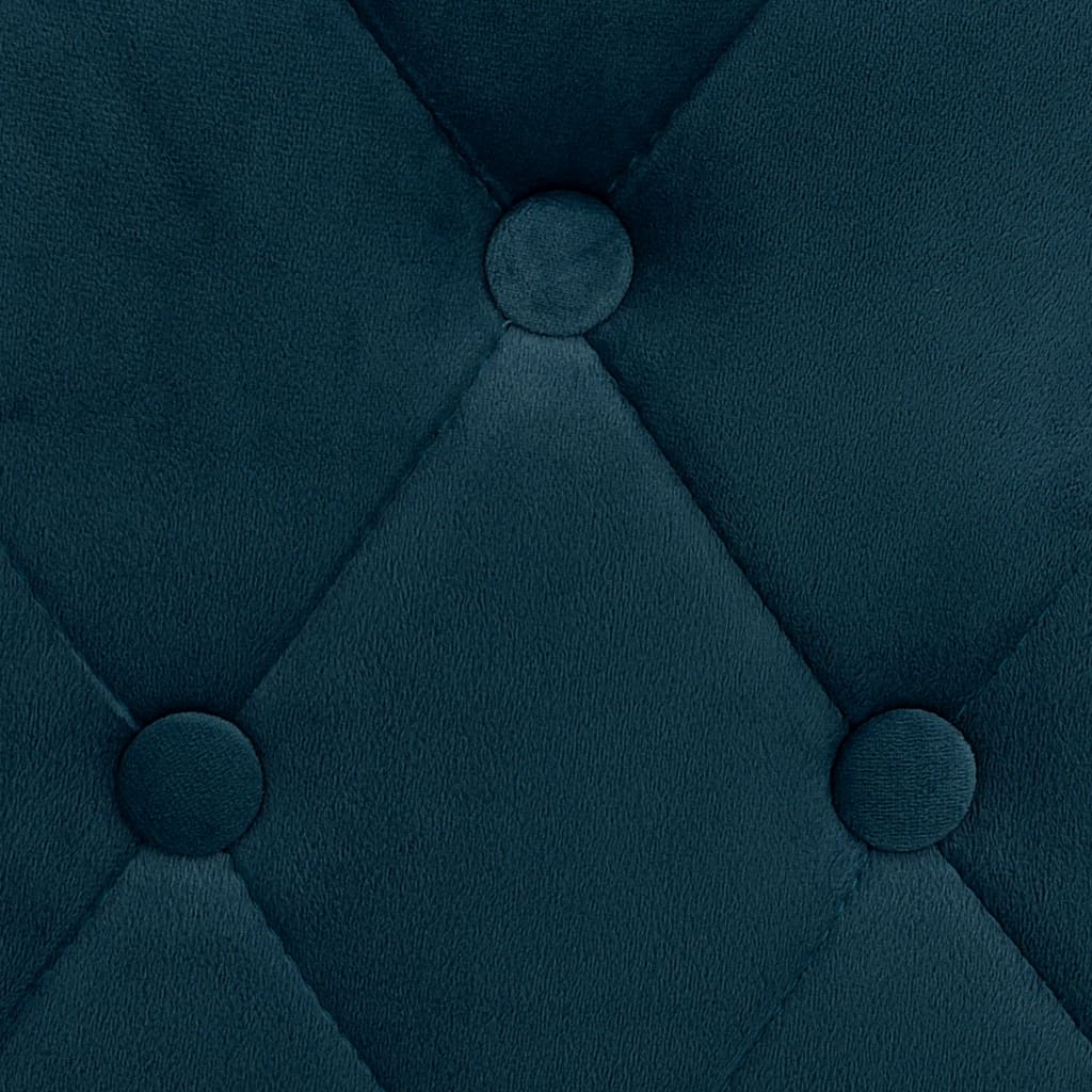 Bar Chair Set of 2 Blue Velvet (100% polyester), solid beech wood