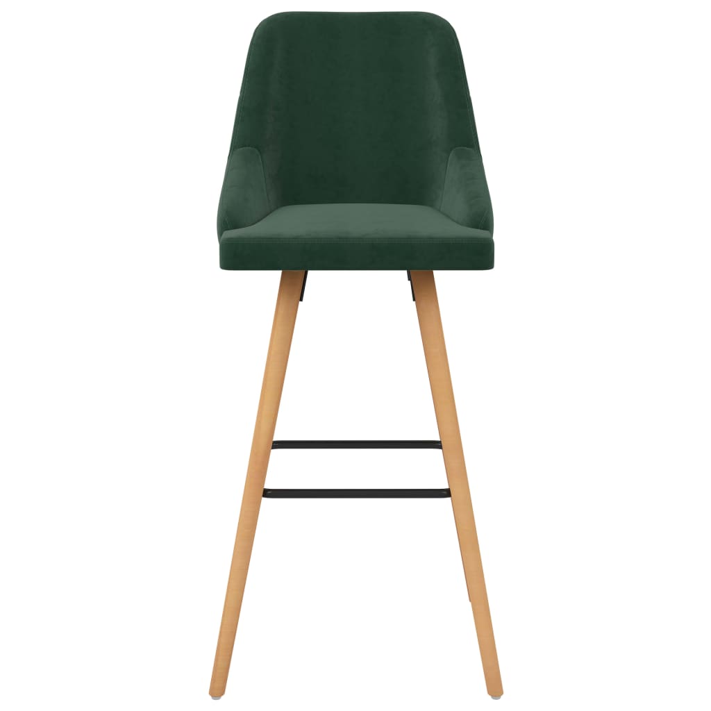 Bar Chair Set of 2 Dark Green