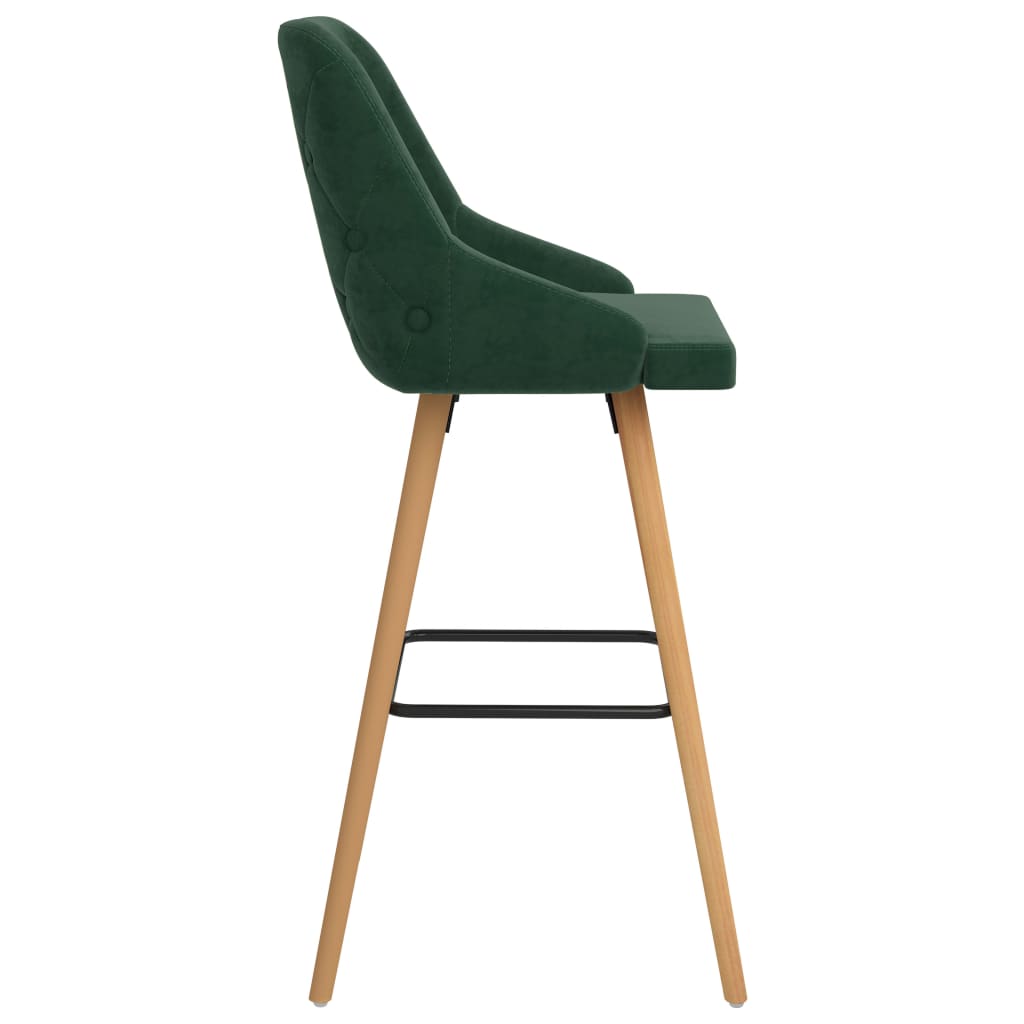 Bar Chair Set of 2 Dark Green