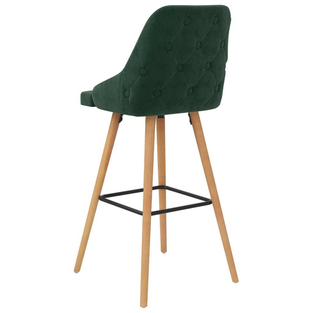 Bar Chair Set of 2 Dark Green