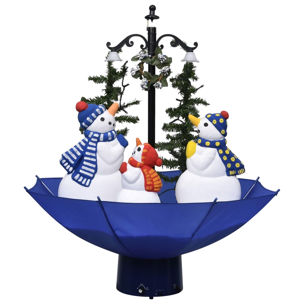 Snowing Christmas Tree Blue, Green, White PVC, polyester and plastic