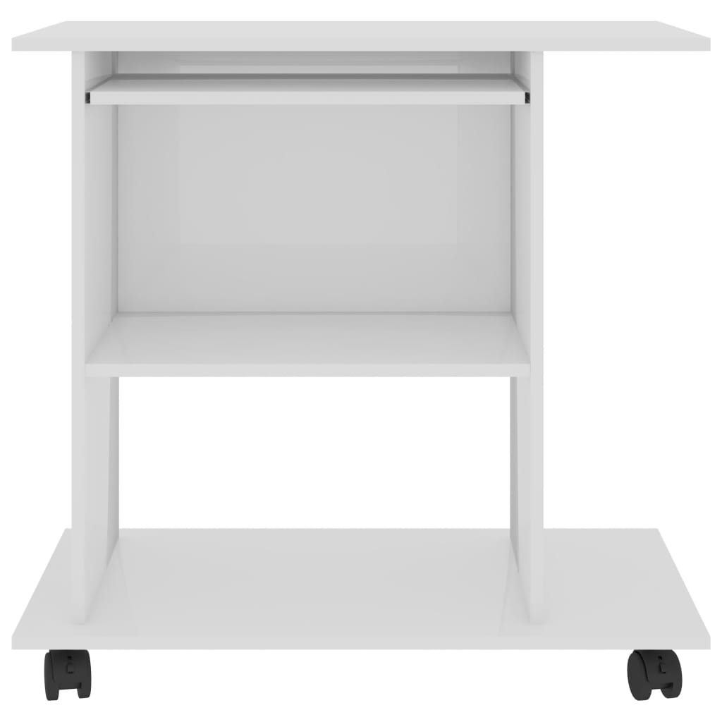 Computer Desk High gloss white Engineered wood Compact