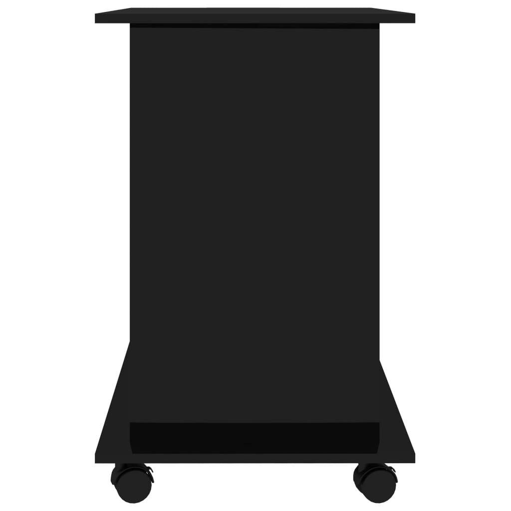 Computer Desk High Gloss Black Engineered Wood 31.5x19.7x29.5 in