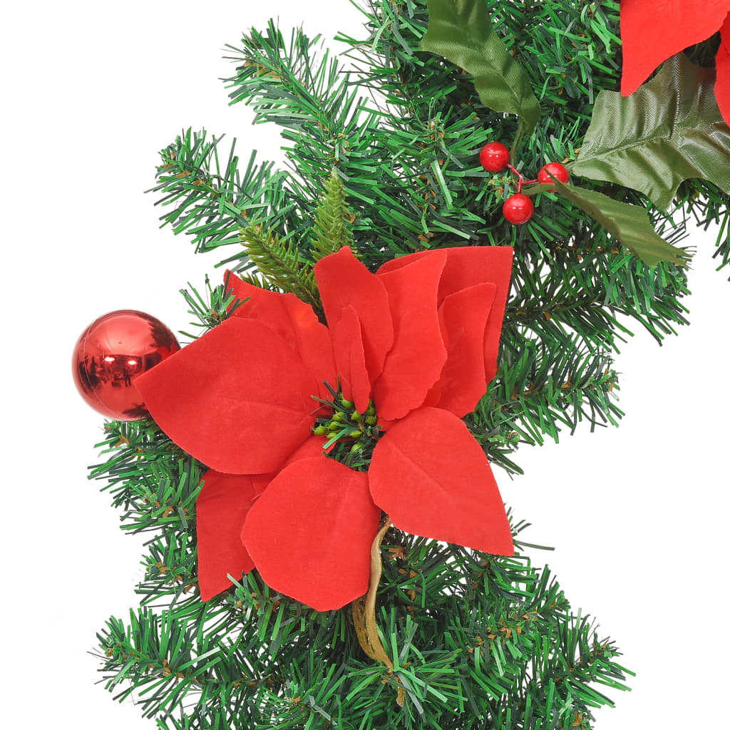 Christmas Wreath Green and Red PVC 23.6 in Decorative Inlays