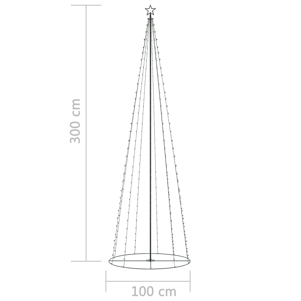 Christmas Cone Tree 330 Warm White LEDs Decoration 3x10 ft