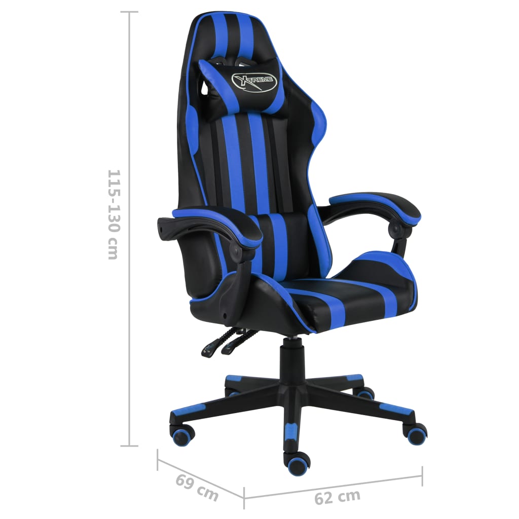 Racing Chair Blue and black Faux leather, plywood, steel Medium