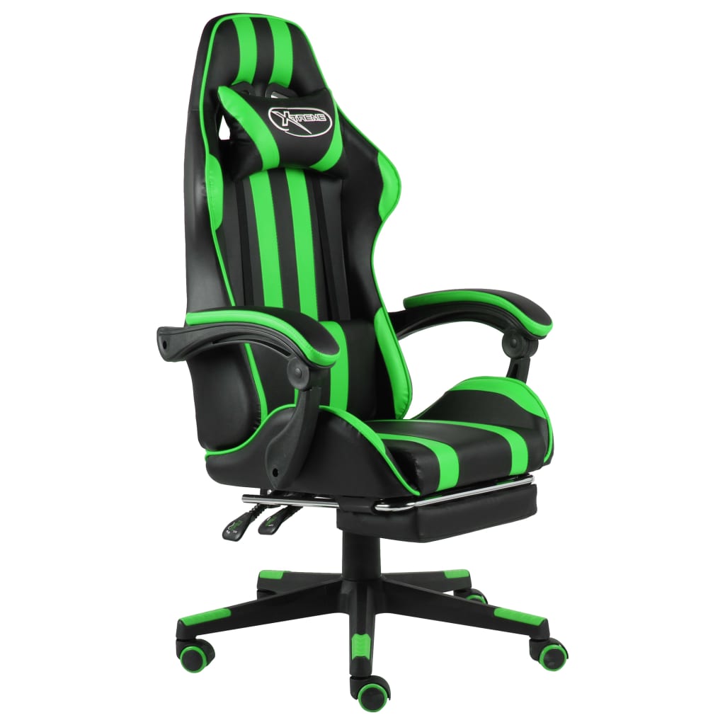 Chair Black and Green Faux leather (100% PVC), plywood, steel