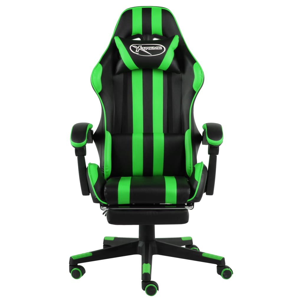 Chair Black and Green Faux leather (100% PVC), plywood, steel