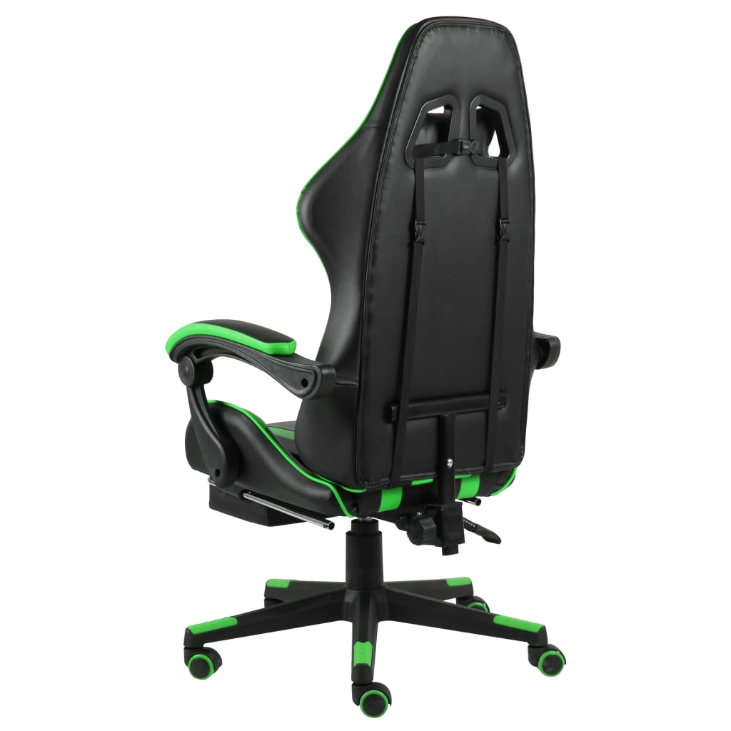 Chair Black and Green Faux leather (100% PVC), plywood, steel