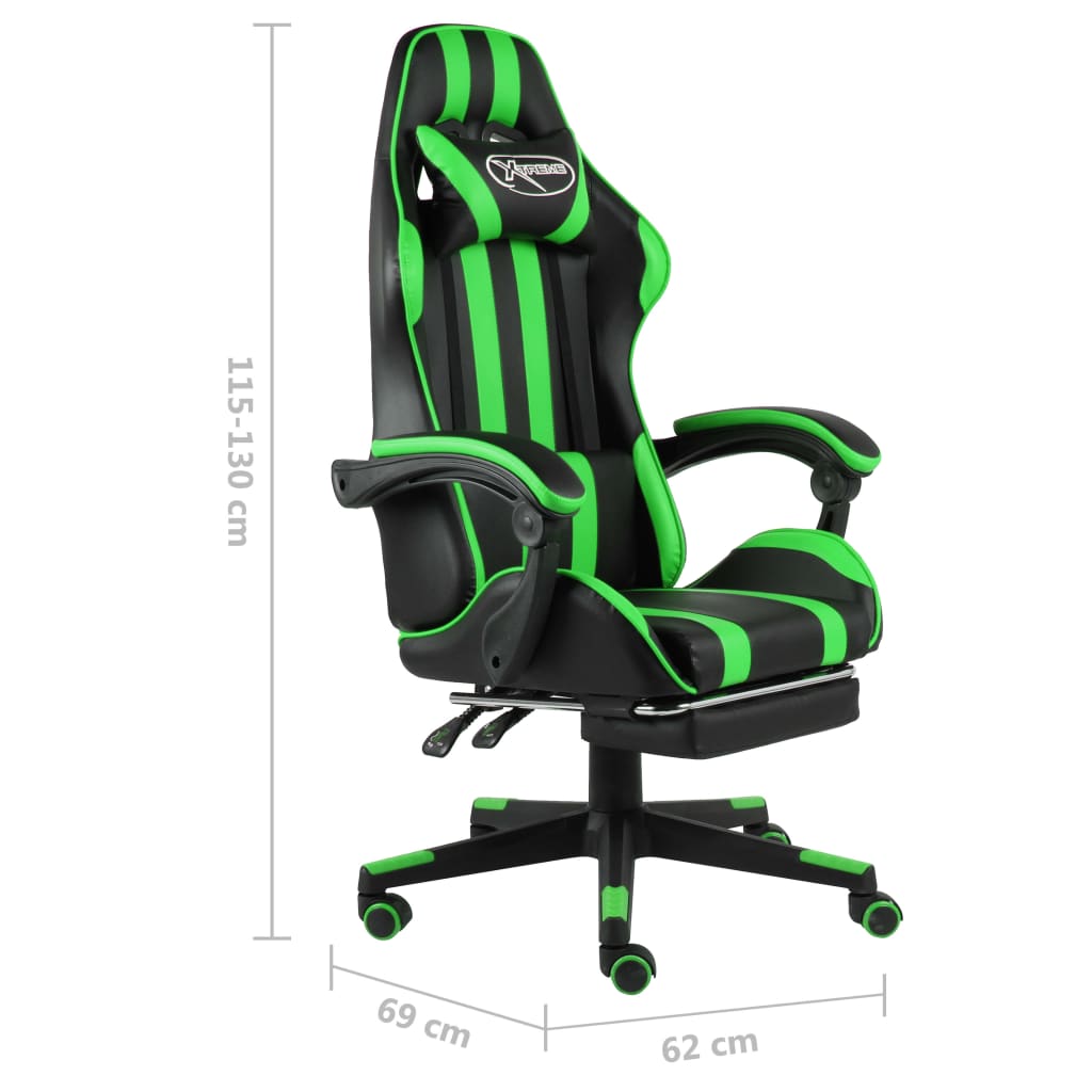 Chair Black and Green Faux leather (100% PVC), plywood, steel