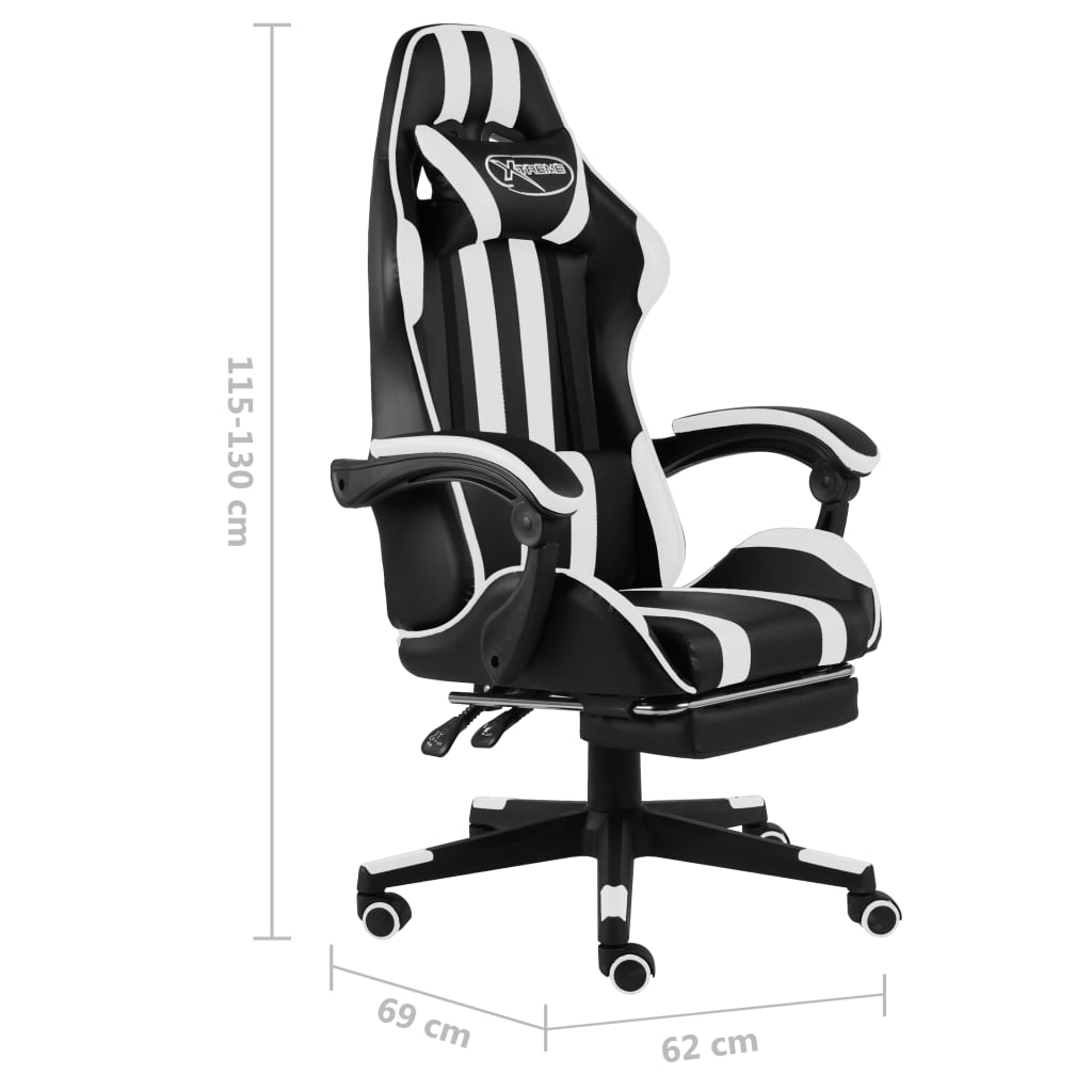 Chair Black and white Faux leather (100% PVC), plywood, steel