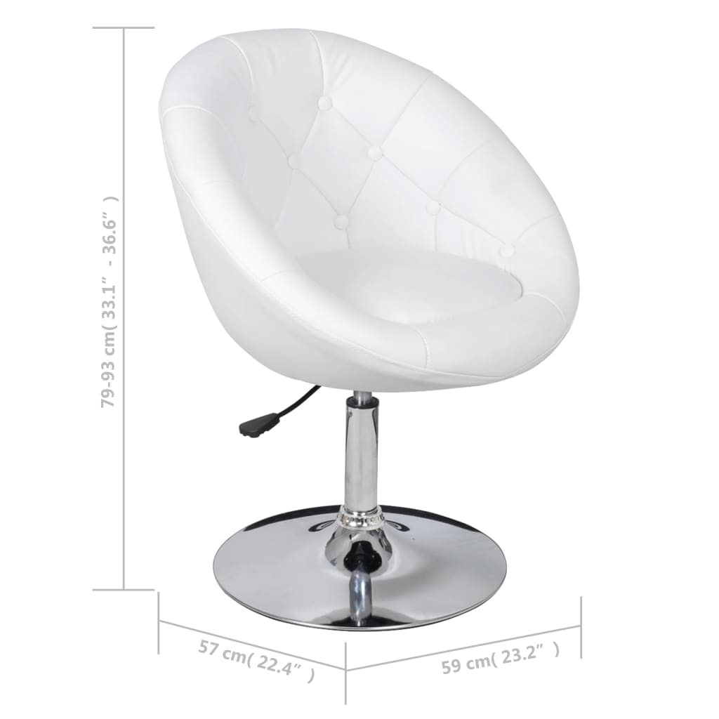 Bar Stool White Faux Leather