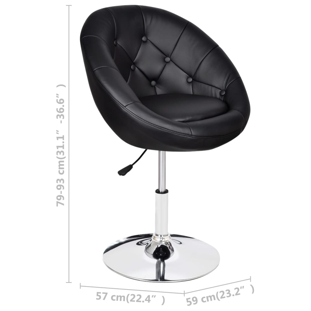 Bar Stools 2 pcs Black Faux Leather