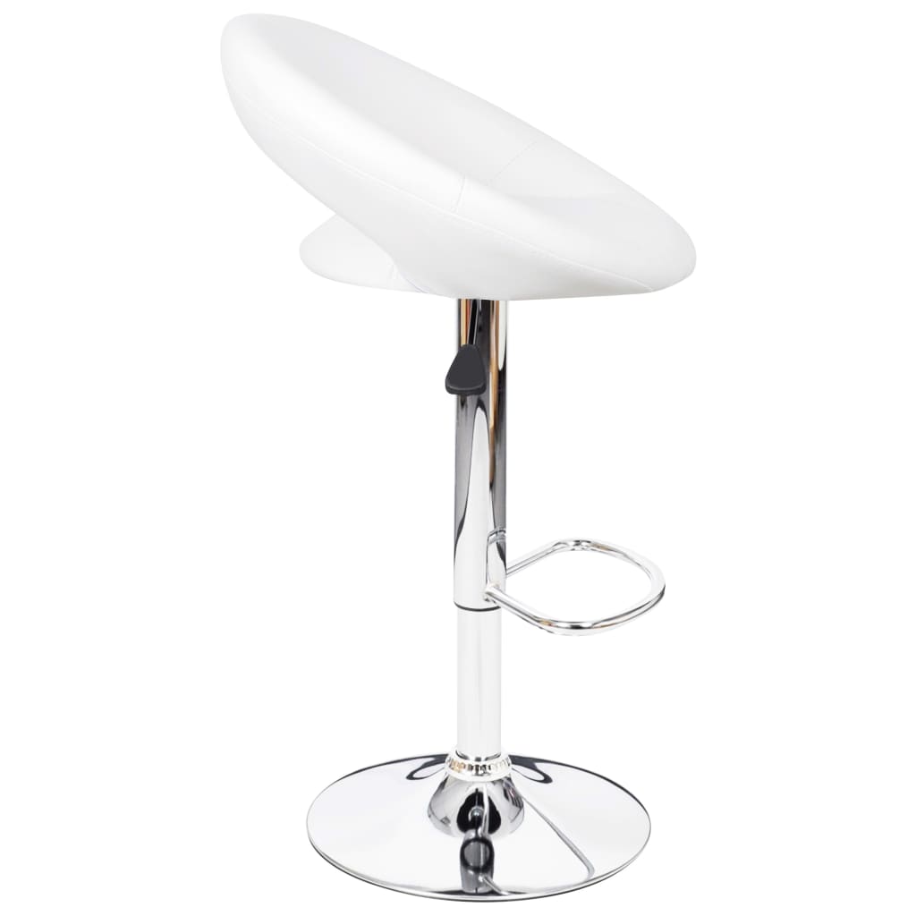 Stool Set of 2 White Faux leather, iron