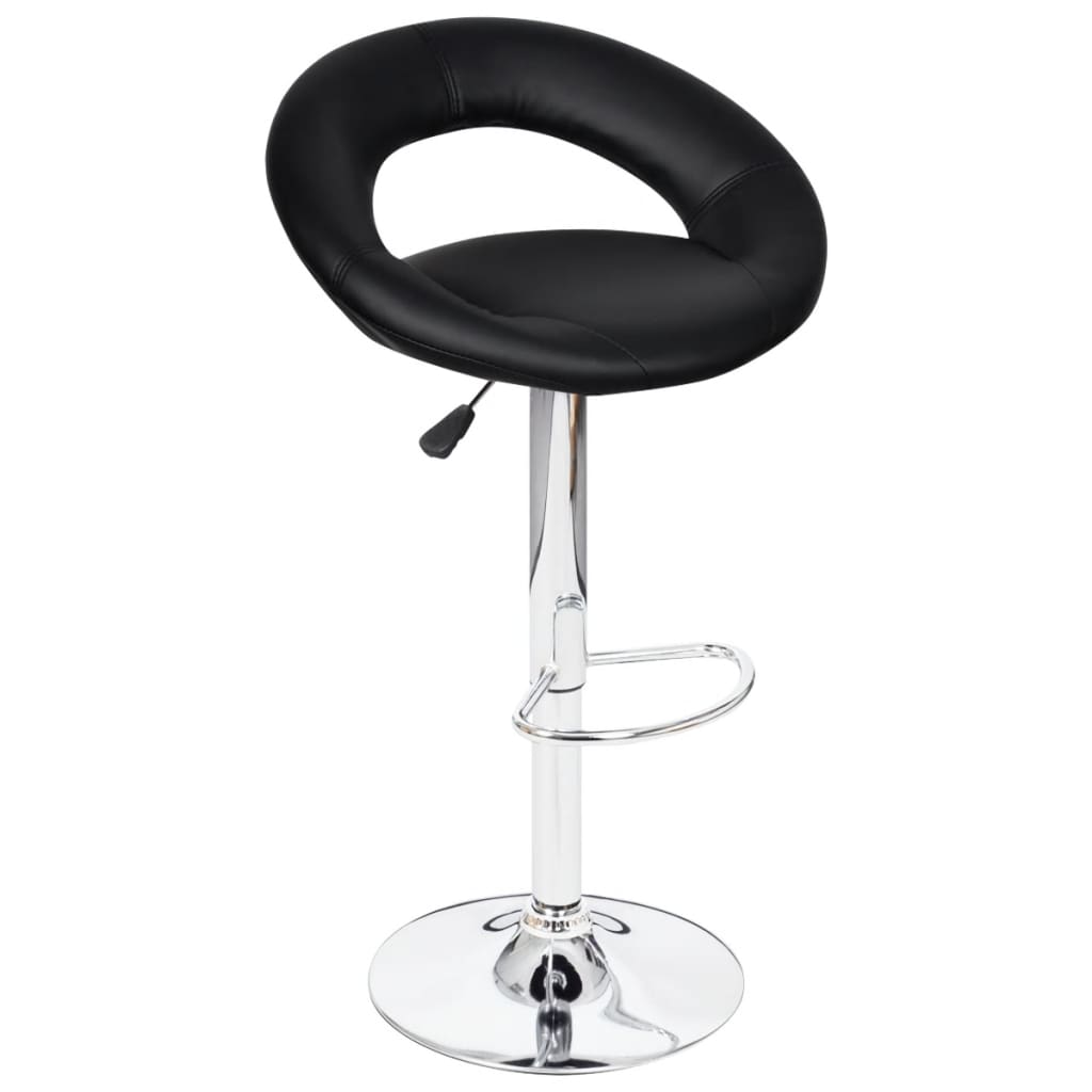 Bar Stools 2 pcs Black Faux Leather