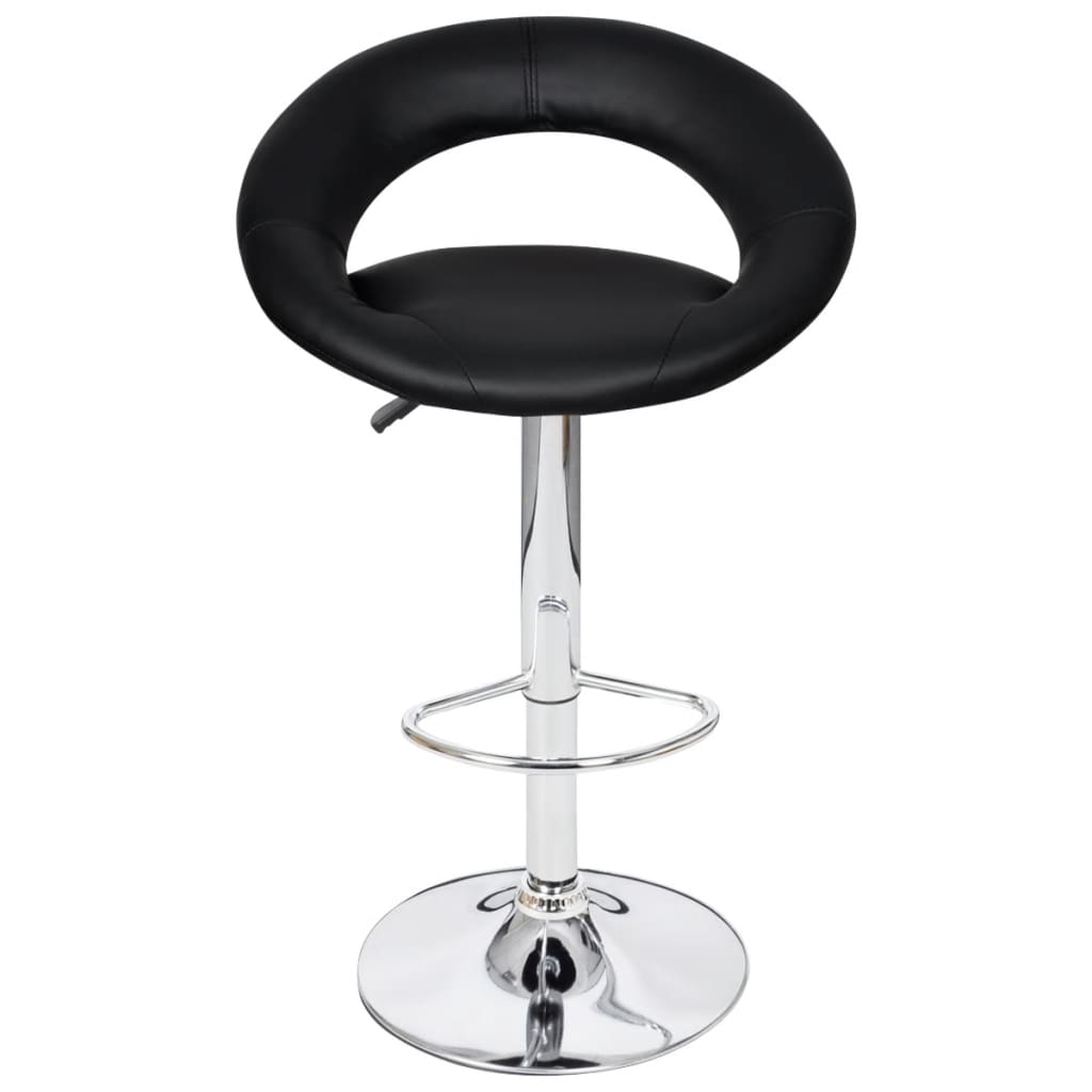 Bar Stools 2 pcs Black Faux Leather