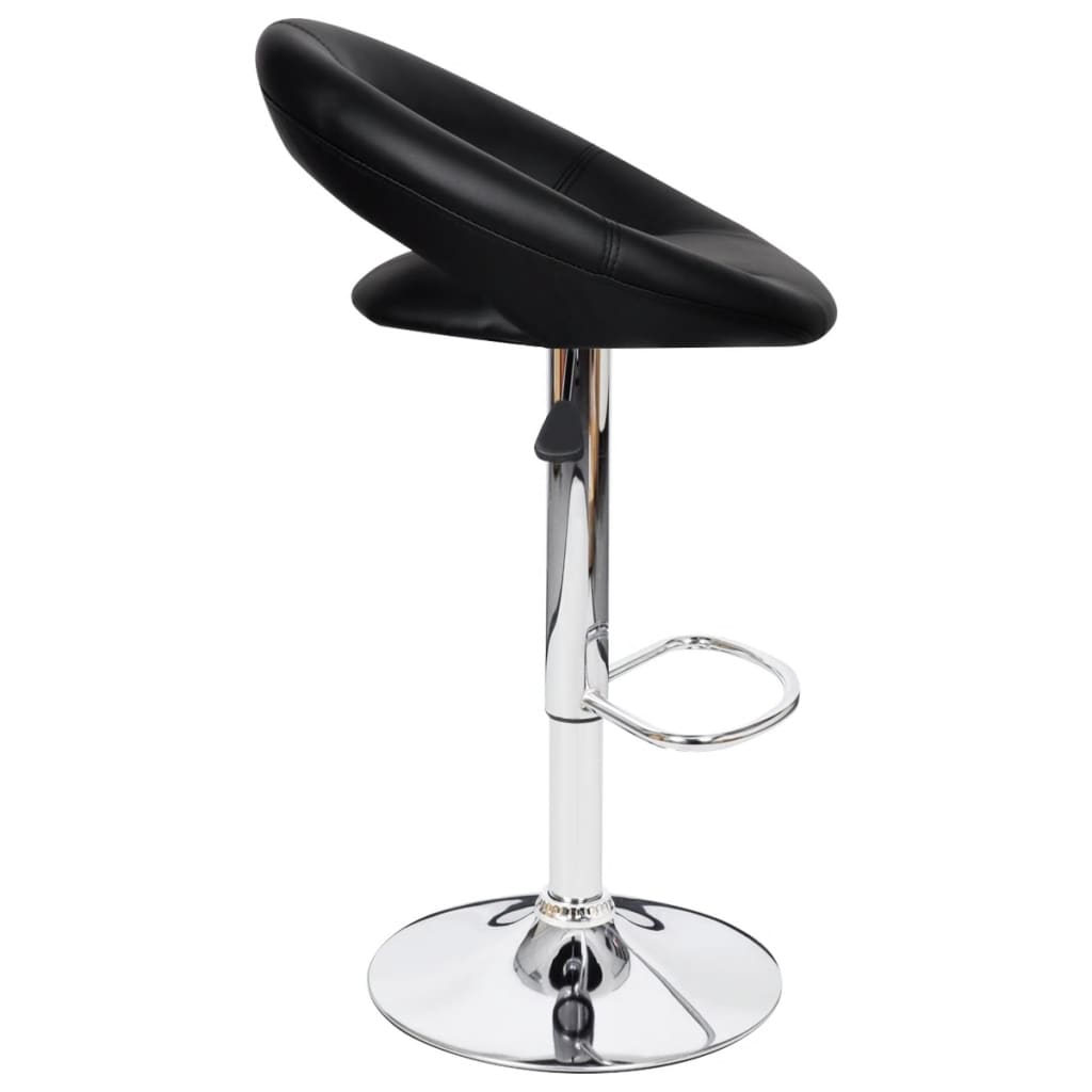 Bar Stools 2 pcs Black Faux Leather