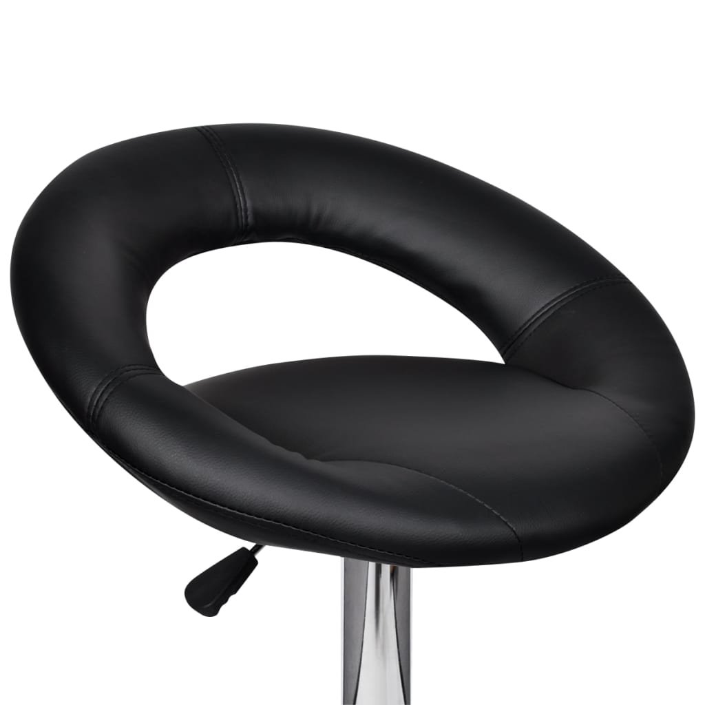 Bar Stools 2 pcs Black Faux Leather