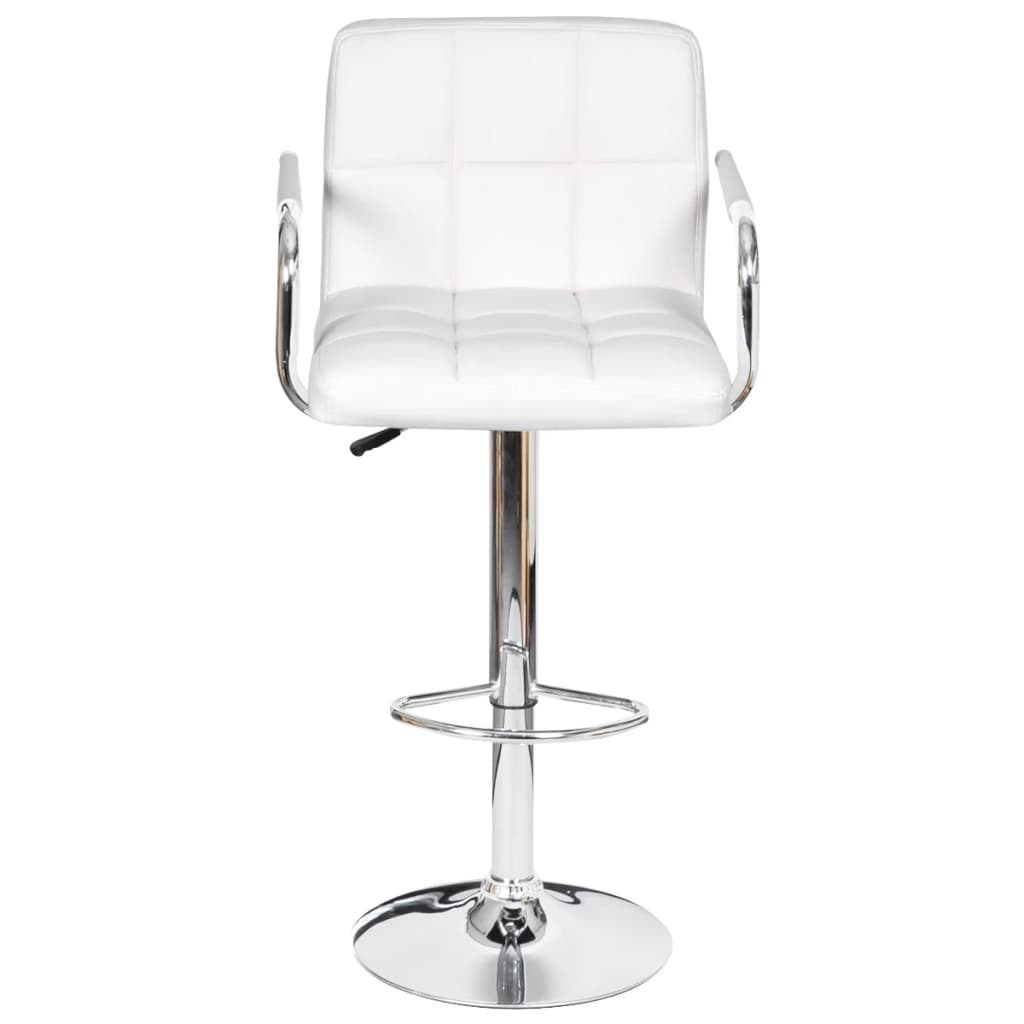 Bar Stools 2 pcs White Faux Leather