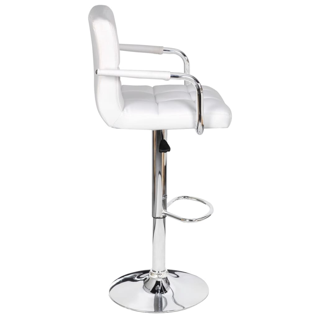 Bar Stools 2 pcs White Faux Leather