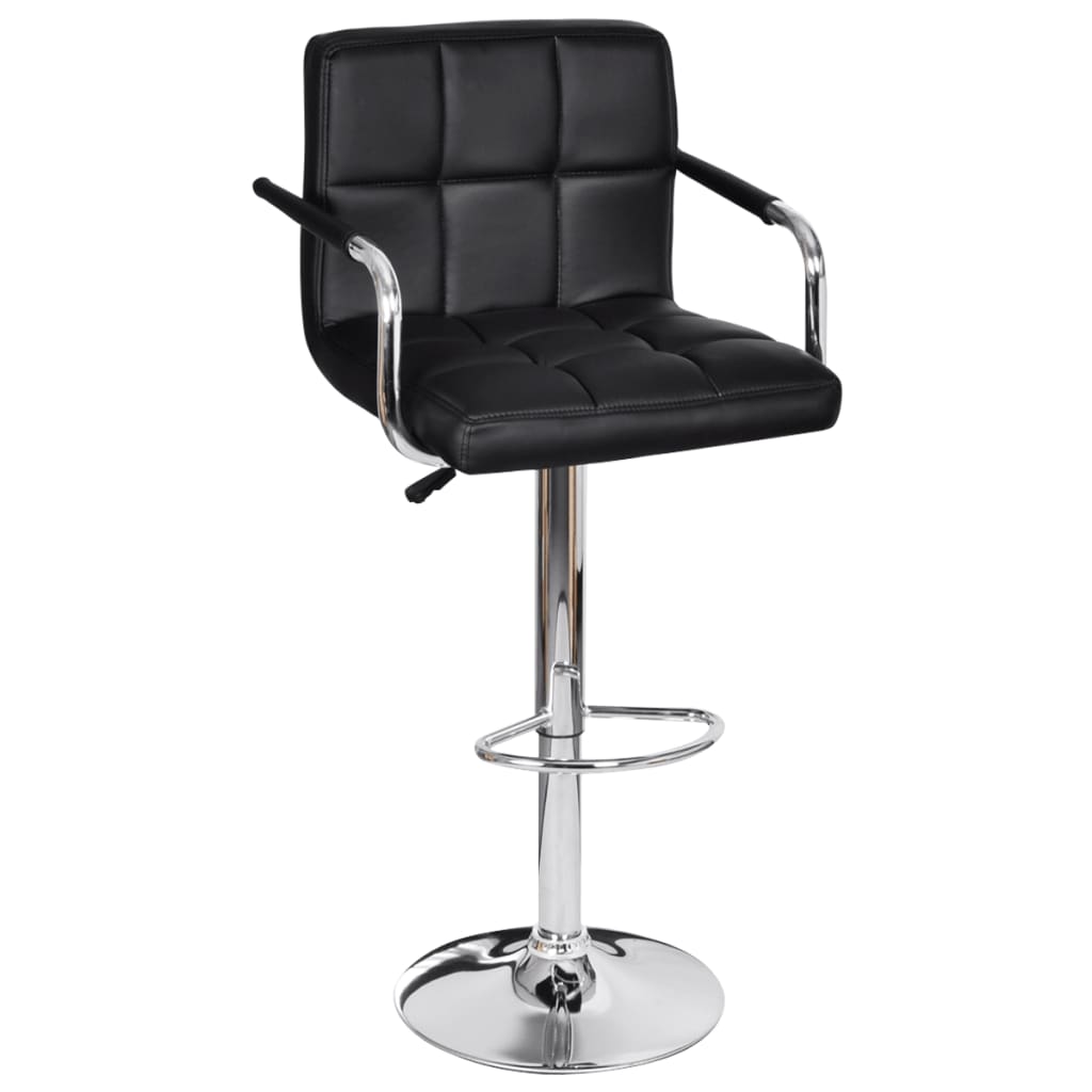 Bar Stools 2 pcs Black Faux Leather