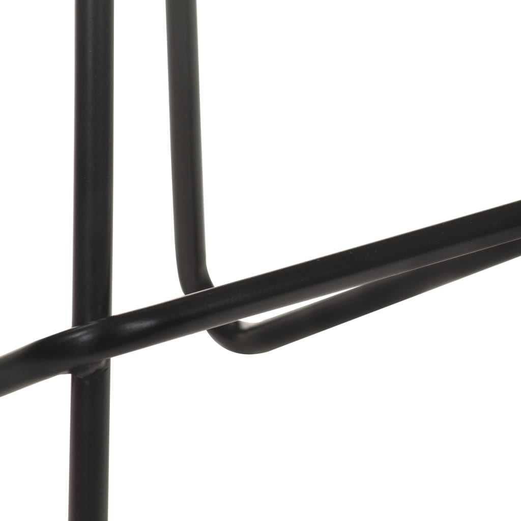 Bar Stool Set of 2 Black Real goat leather, powder-coated iron