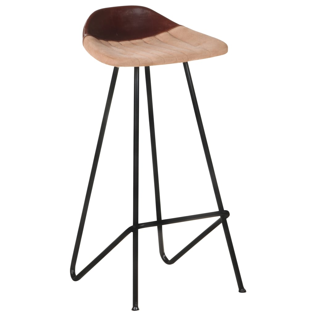 Bar Stool Set of 2 Brown