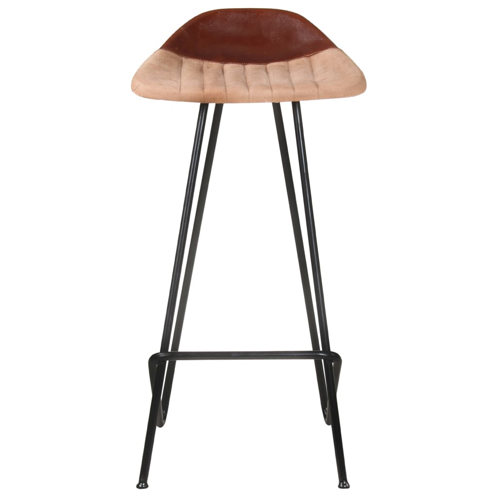 Bar Stool Set of 2 Brown