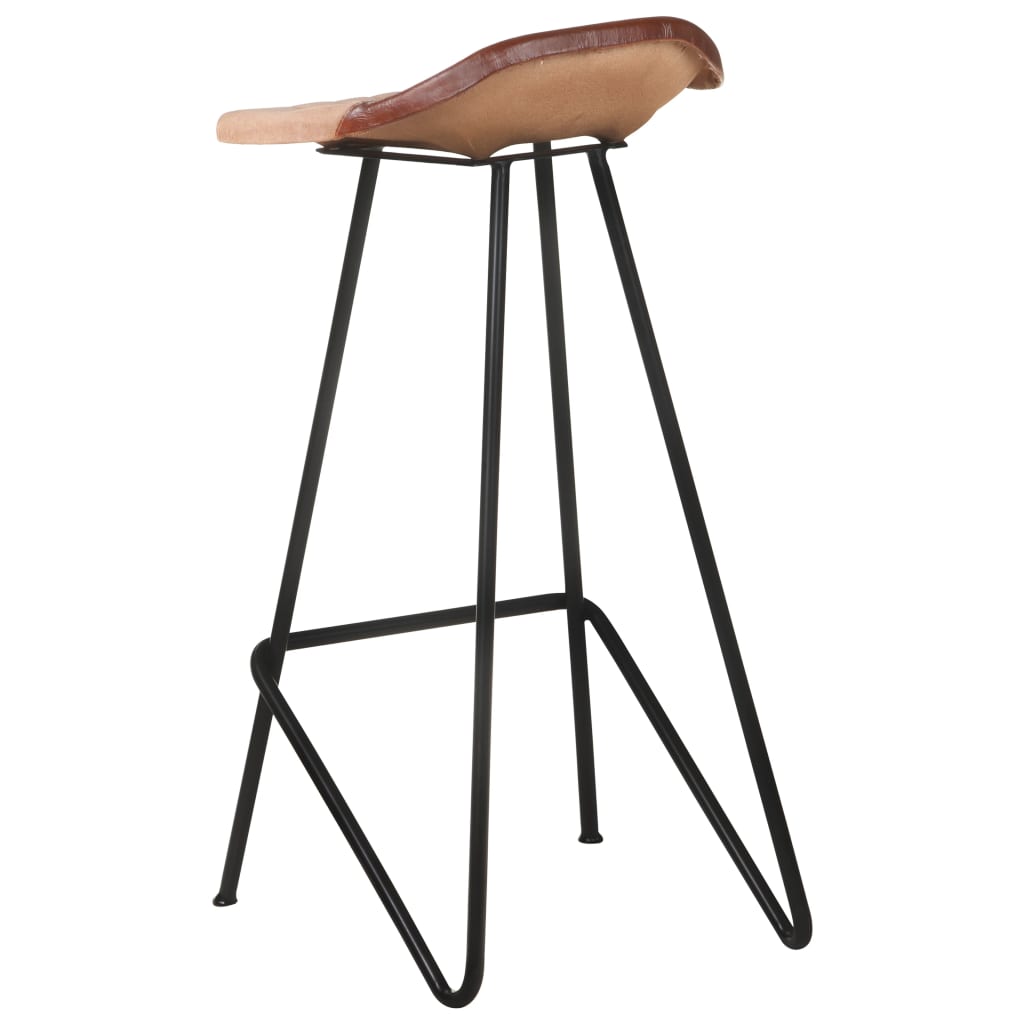 Bar Stool Set of 2 Brown