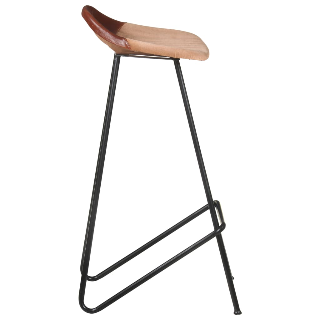 Bar Stool Set of 2 Brown