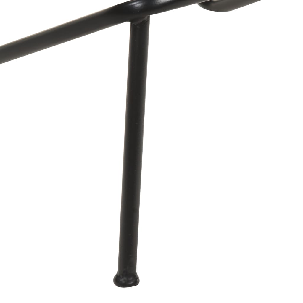Bar Stool Set of 4 Brown Real goat leather, powder-coated iron