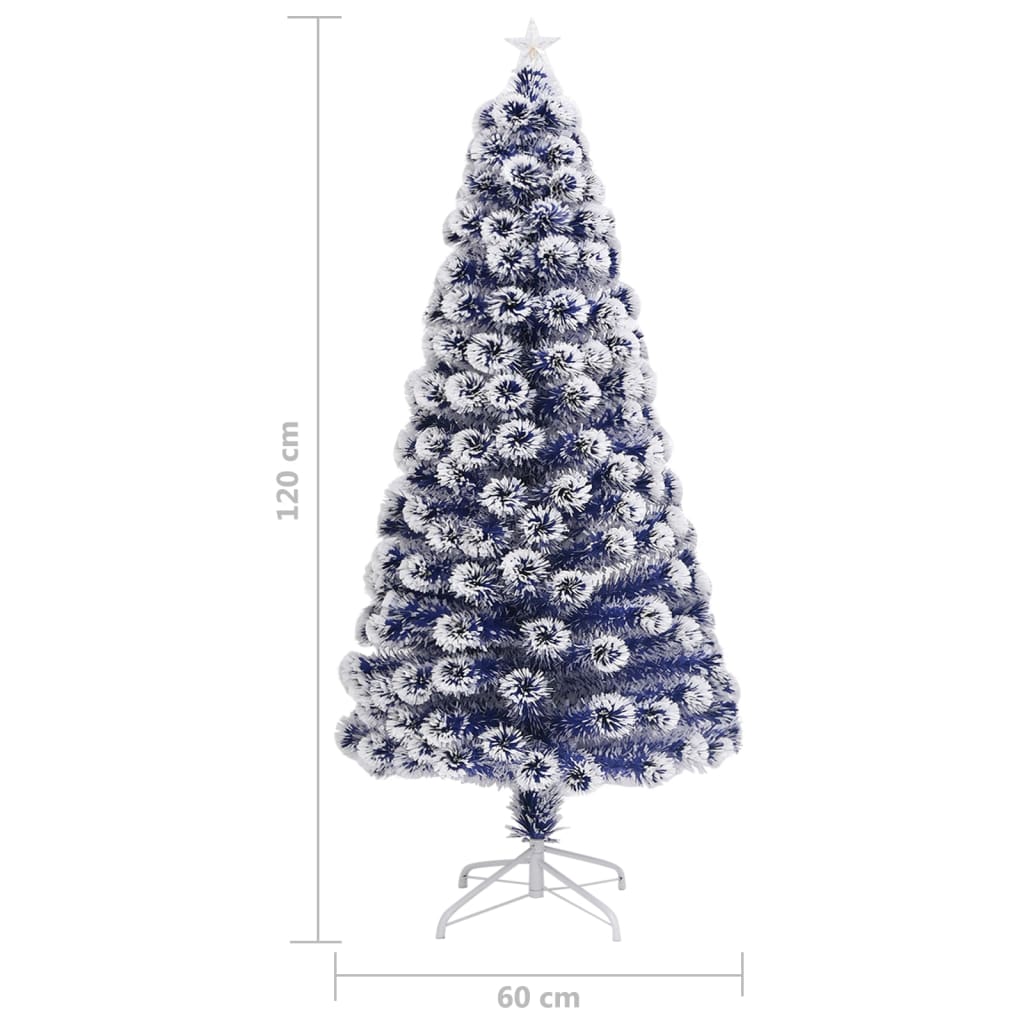 Artificial Christmas Tree White and Blue Fibre optic, steel, PVC