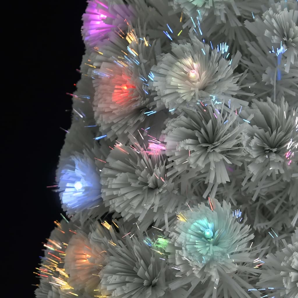 Artificial Pre-lit Christmas Tree White 6 ft Fiber Optic