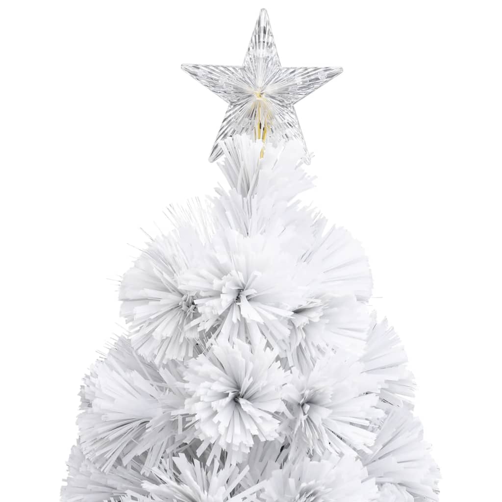 Artificial Pre-lit Christmas Tree White 6 ft Fiber Optic