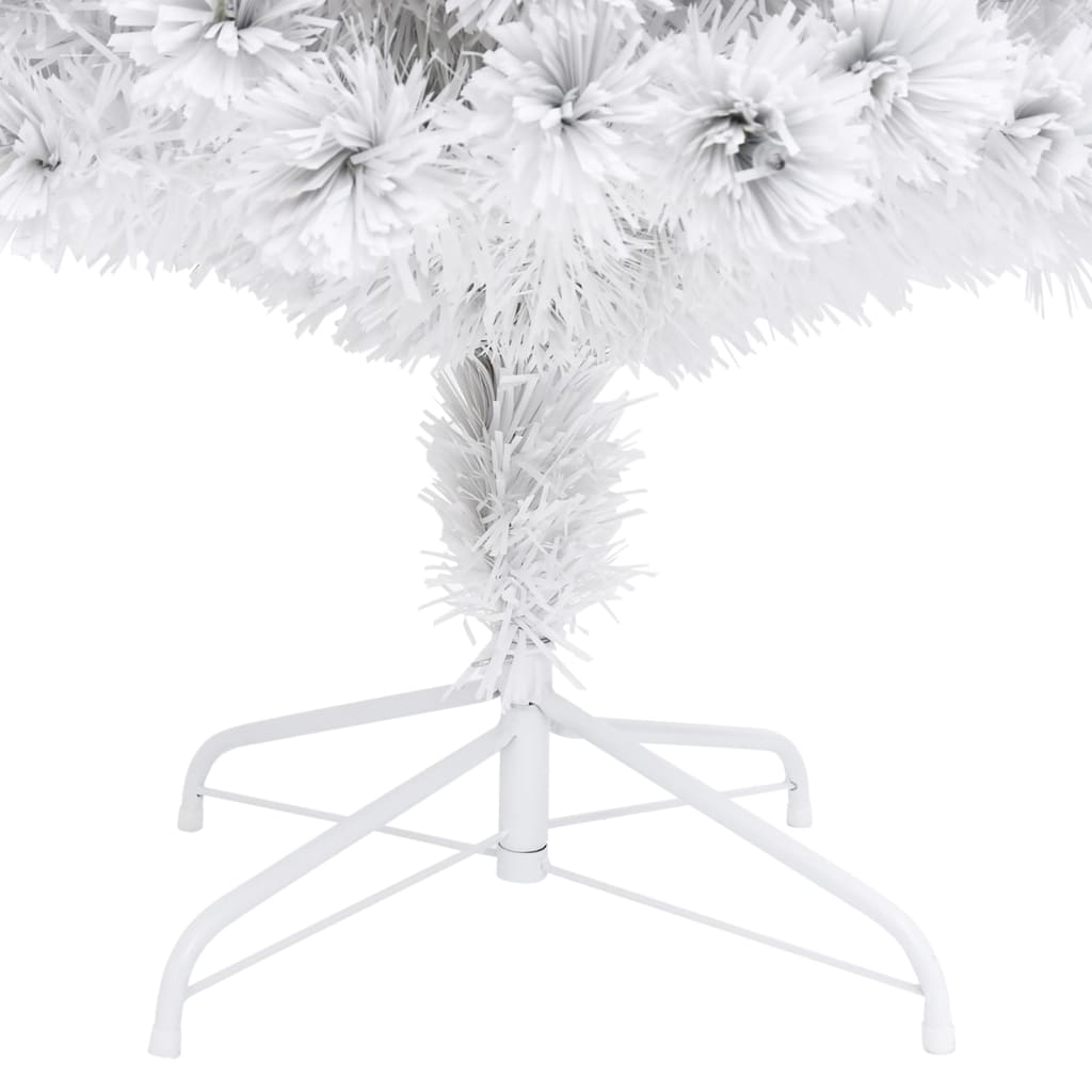 Artificial Pre-lit Christmas Tree White 6 ft Fiber Optic