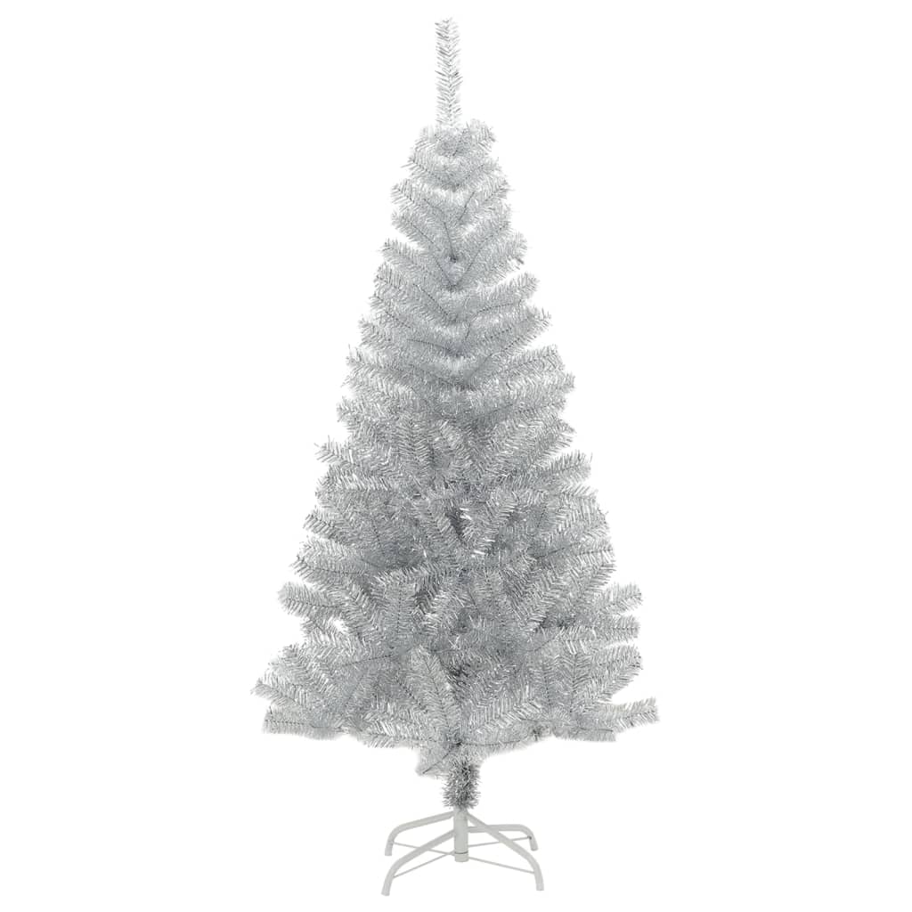 Artificial Christmas Tree with Stand Silver 4 ft PET