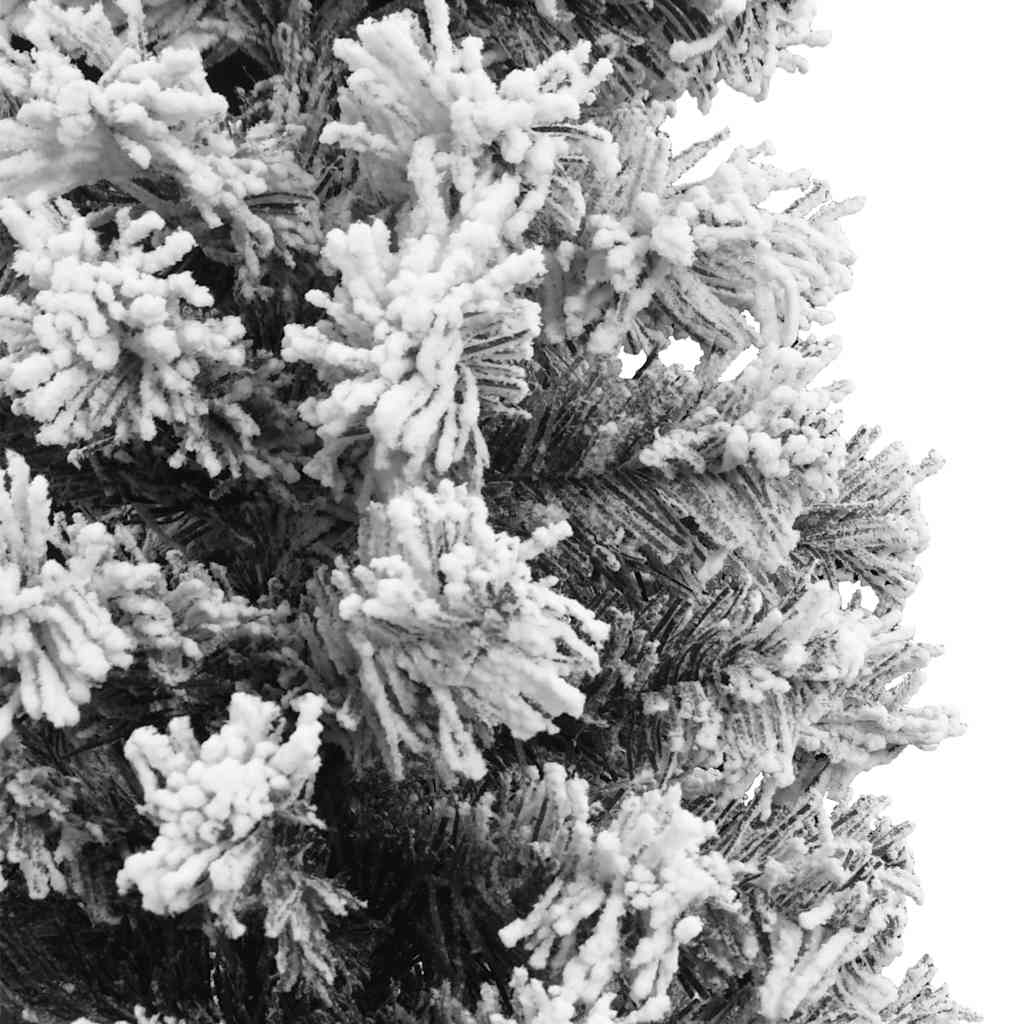 Christmas Tree Green with White Flocked Snow PVC, Steel Slim
