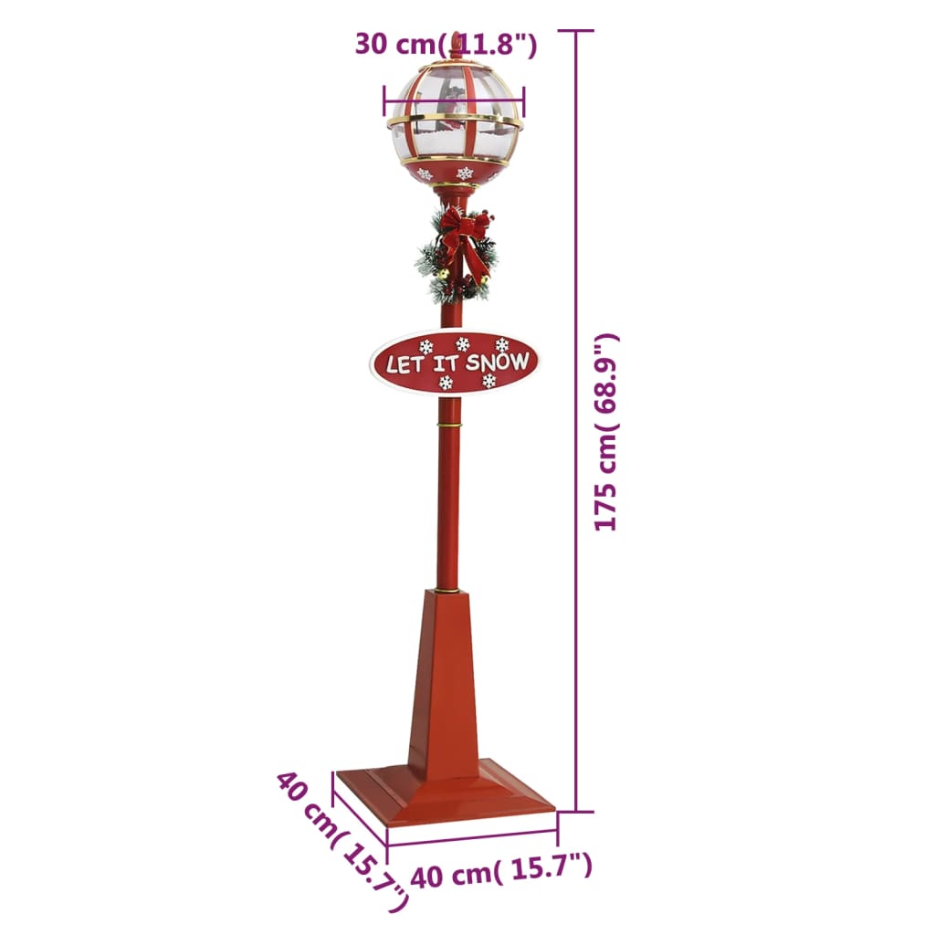Christmas Street Lamp Red ABS, PVC Large Christmas Street Lamp