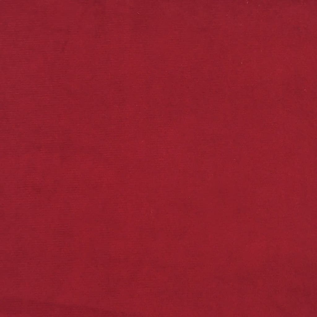 Stool Wine Red Velvet, rubber wood Small Footstool Square