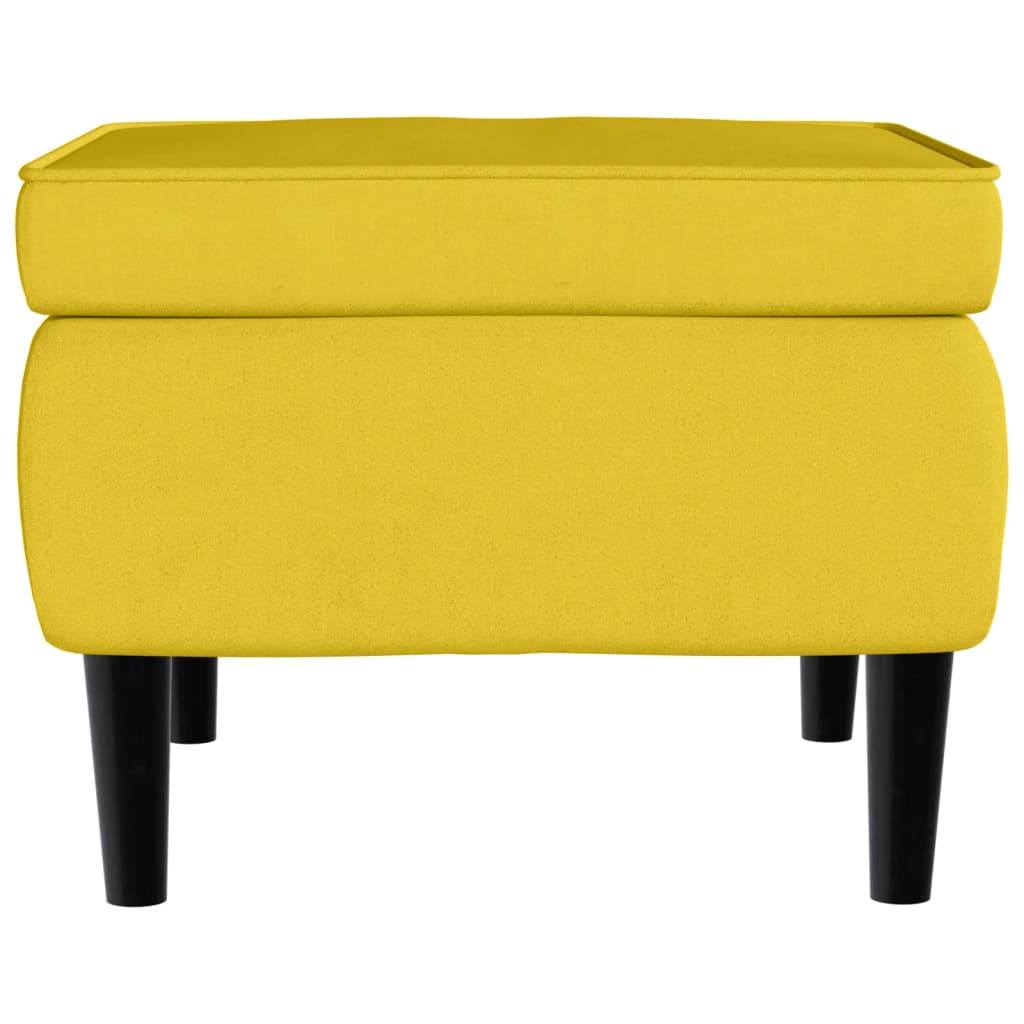 Stool Yellow Velvet (100% polyester), Rubber wood Compact