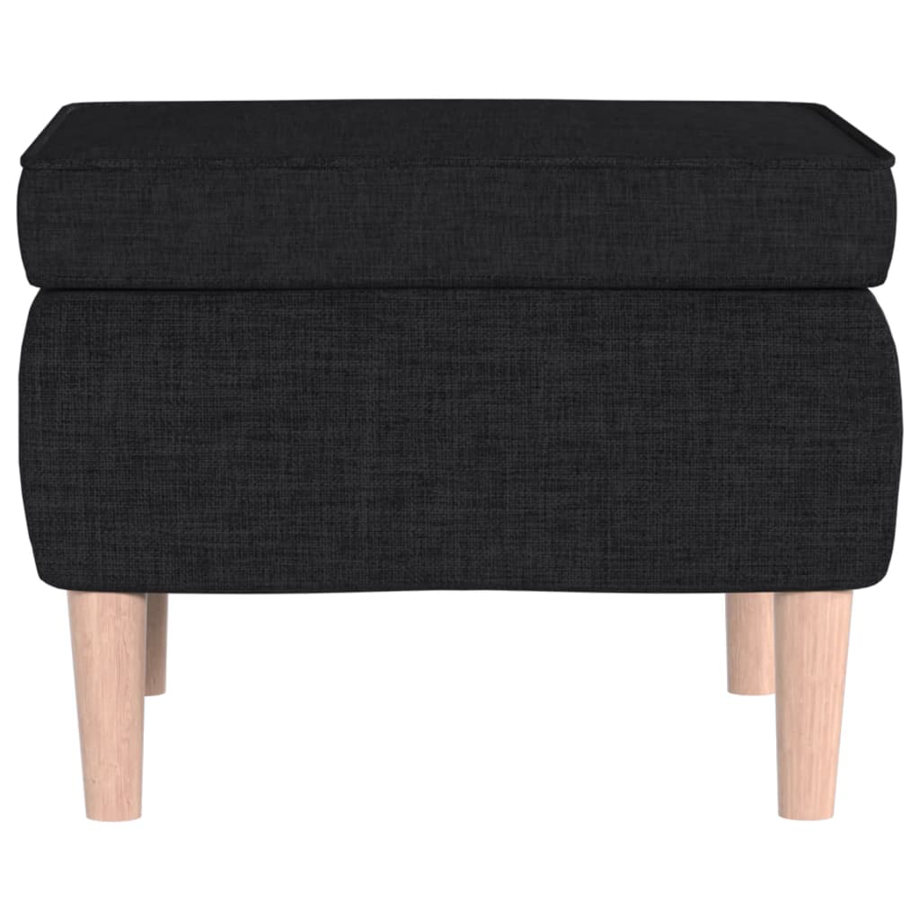 Stool Black 100% polyester, rubber wood Compact Sleek Footstool