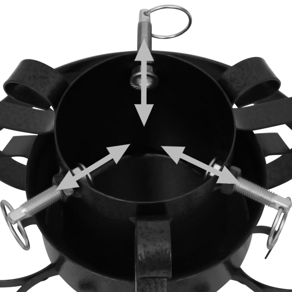 Christmas Tree Stand Black Metal Medium Decorative Inlays